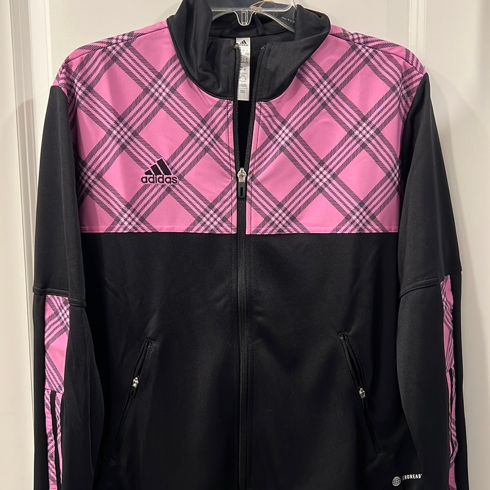 Adidas Black and Pink Women's Jacket